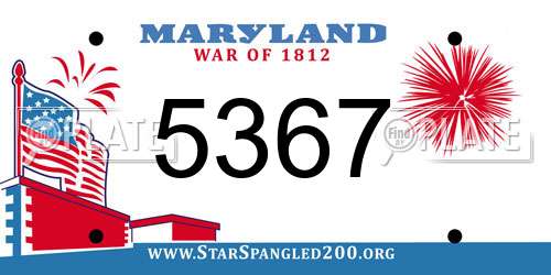 5367 Maryland License Plate