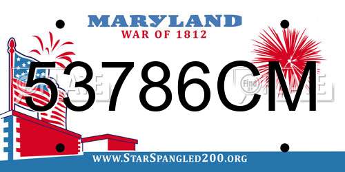 53786CM Maryland License Plate