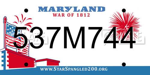 537M744 Maryland License Plate