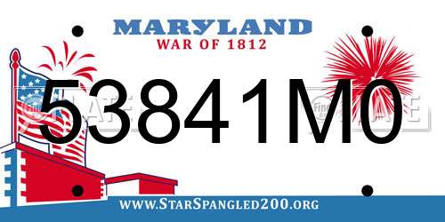 53841M0 Maryland License Plate
