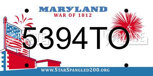 5394TO Maryland License Plate
