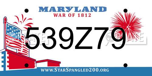 539Z79 Maryland License Plate