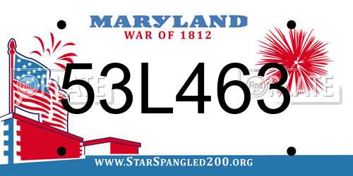 53L463 Maryland License Plate