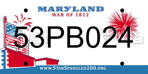 53PB024 Maryland License Plate