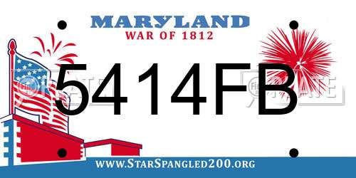 5414FB Maryland License Plate
