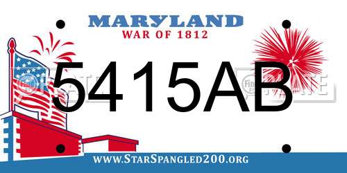 5415AB Maryland License Plate
