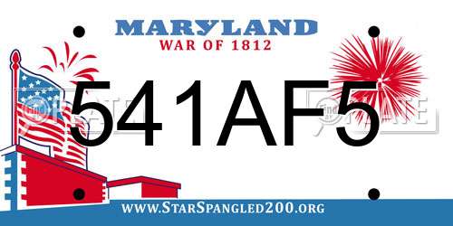 541AF5 Maryland License Plate