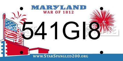 541GI8 Maryland License Plate