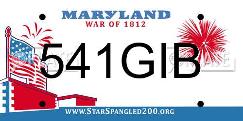 541GIB Maryland License Plate