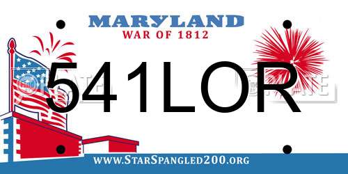 541LOR Maryland License Plate