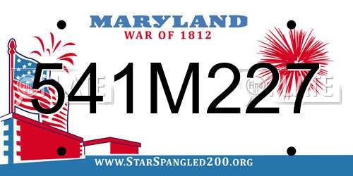 541M227 Maryland License Plate