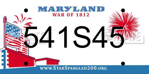 541S45 Maryland License Plate