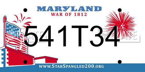 541T34 Maryland License Plate