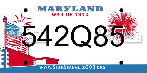 542Q85 Maryland License Plate