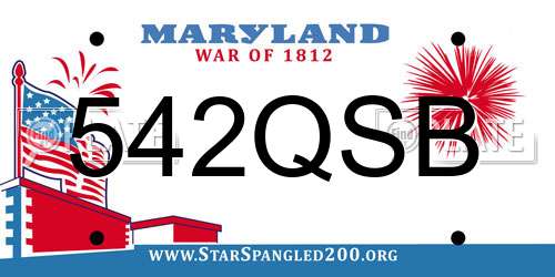 542QSB Maryland License Plate