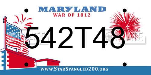 542T48 Maryland License Plate