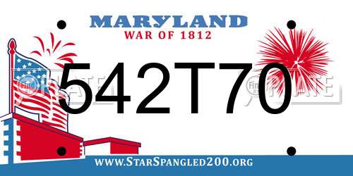 542T70 Maryland License Plate
