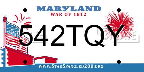 542TQY Maryland License Plate