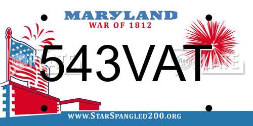 543VAT Maryland License Plate