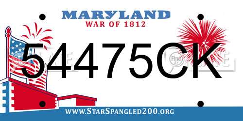54475CK Maryland License Plate