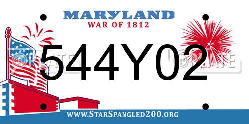 544Y02 Maryland License Plate