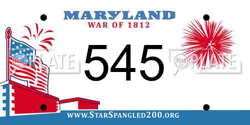 545 Maryland License Plate