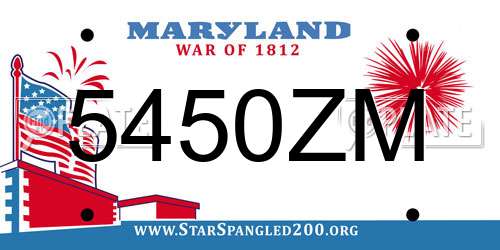 5450ZM Maryland License Plate