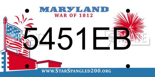 5451EB Maryland License Plate