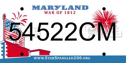 54522CM Maryland License Plate