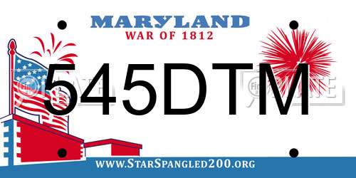 545DTM Maryland License Plate