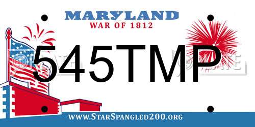 545TMP Maryland License Plate