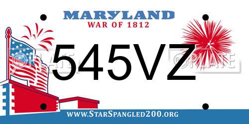 545VZ Maryland License Plate