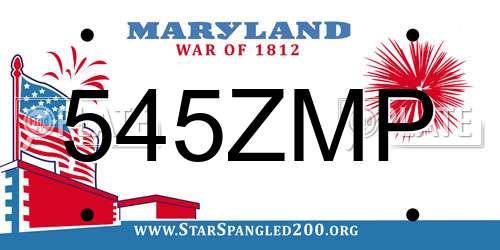 545ZMP Maryland License Plate