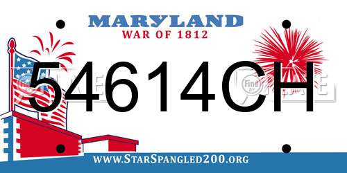 54614CH Maryland License Plate