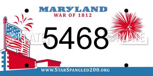5468 Maryland License Plate