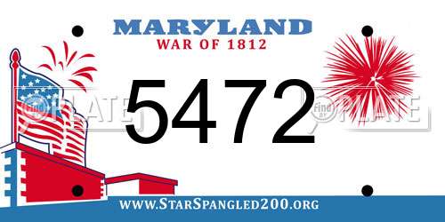 5472 Maryland License Plate
