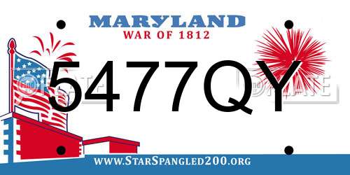 5477QY Maryland License Plate
