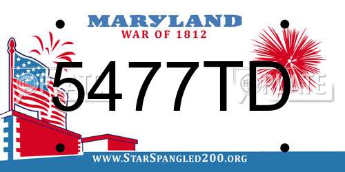 5477TD Maryland License Plate