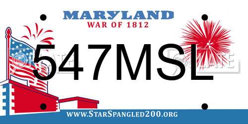 547MSL Maryland License Plate