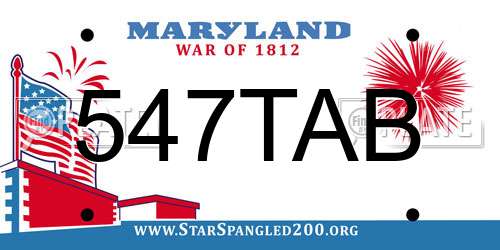 547TAB Maryland License Plate