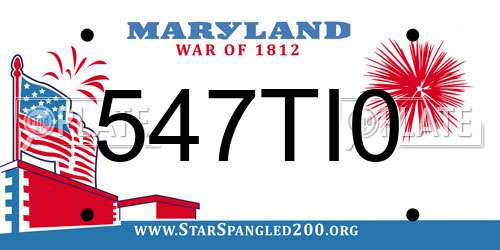 547TI0 Maryland License Plate