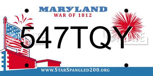 547TQY Maryland License Plate