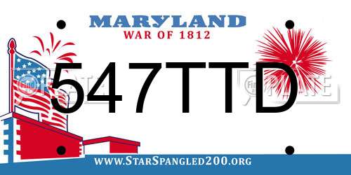 547TTD Maryland License Plate