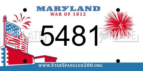 5481 Maryland License Plate