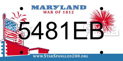5481EB Maryland License Plate