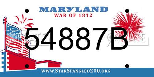 54887B Maryland License Plate