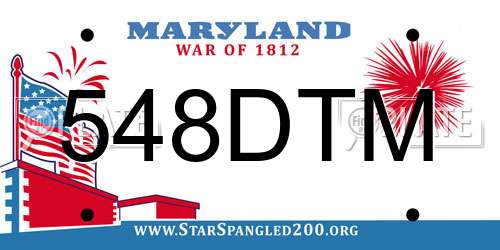 548DTM Maryland License Plate