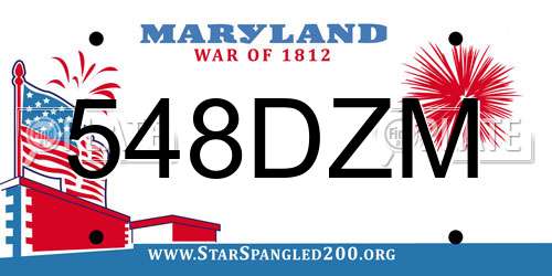 548DZM Maryland License Plate