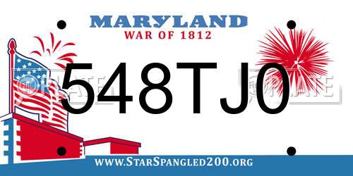 548TJ0 Maryland License Plate
