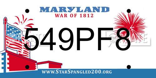 549PF8 Maryland License Plate